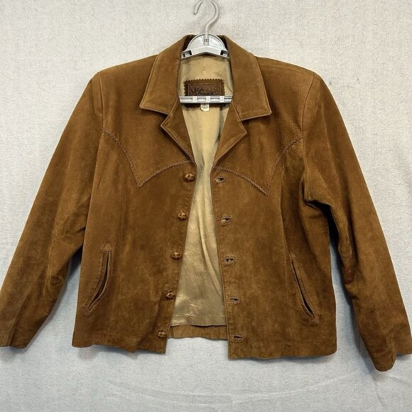 Vintage Echo Mountain By Arturo Leather Jacket Sz 42 Western Country - Picture 3 of 10